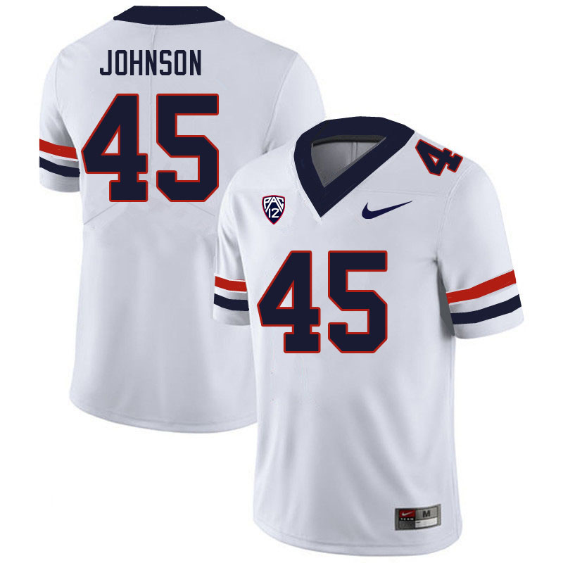 Men #45 Issaiah Johnson Arizona Wildcats College Football Jerseys Sale-White